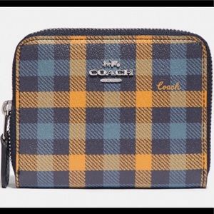 Coach gingham zip wallet